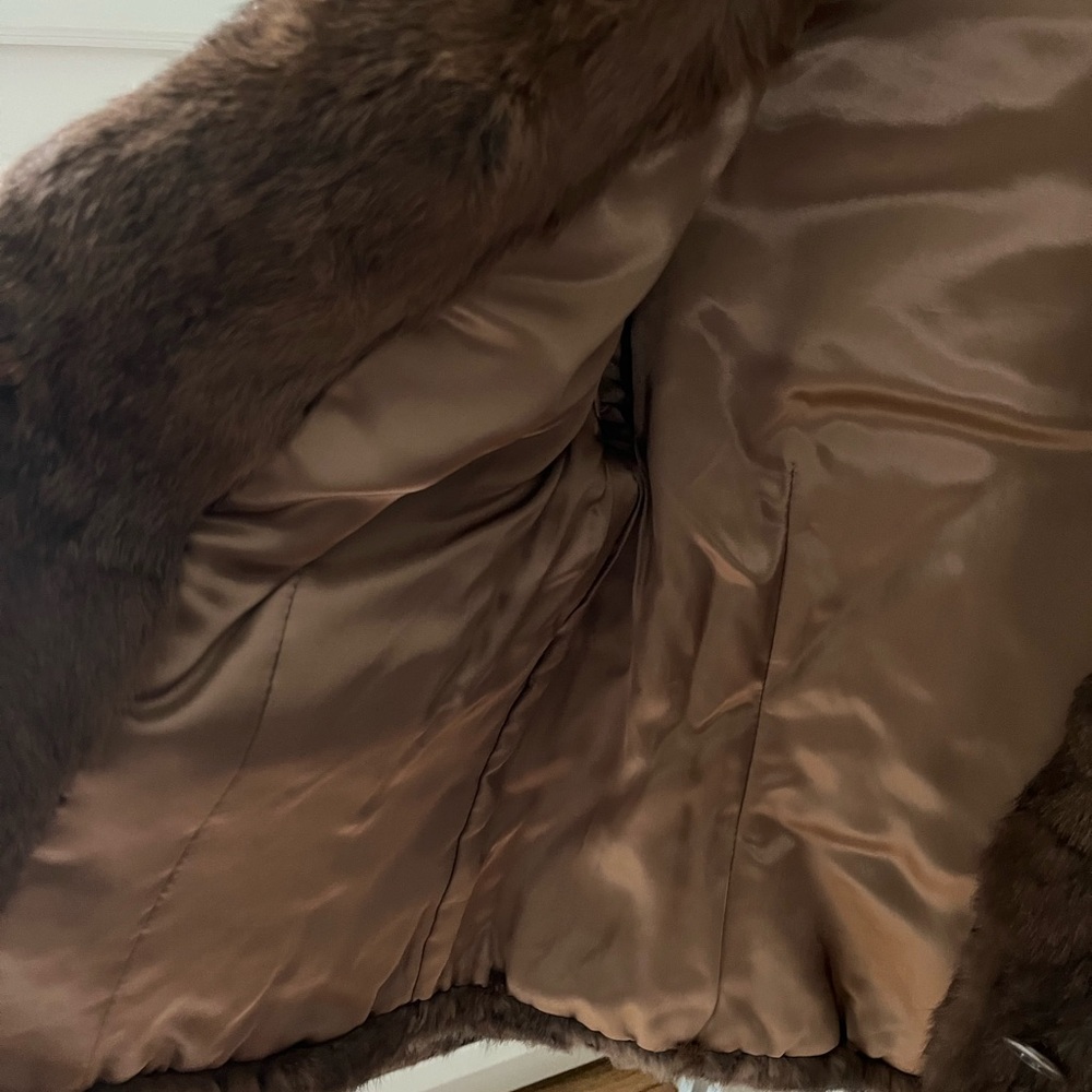Rich Brown Rabbit Fur Jacket - Picture 4 of 6